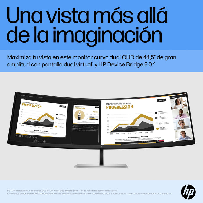 EAN 5715063350898 - HP E45c G5 DQHD Curved Monitor pantalla para PC 113 cm (44.5") 5120 x 1440 Pixeles Dual QHD LCD Negro imagen 9