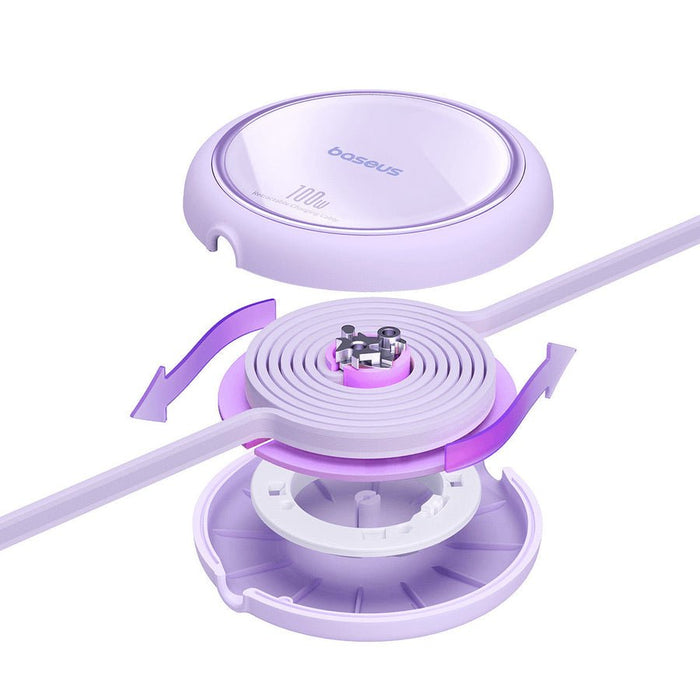 Baseus Cable Type-C - Type-C Free2draw Reatractable 480mb/S, 100w, 1m, Purple (P10364500511-00)