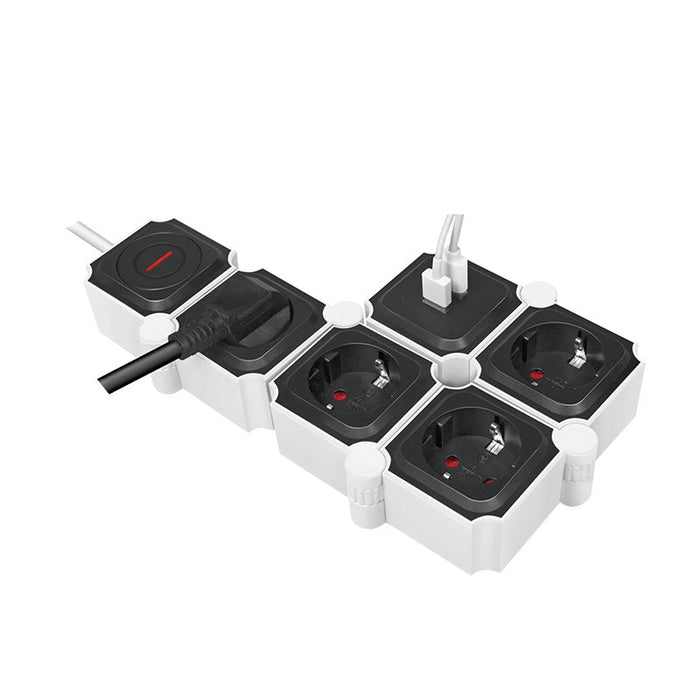 Regleta De Enchufes De 4 Vías Logilink, 4xcee 7/3 + 2xusb-A, 1,5 M