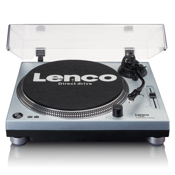 EAN 8711902066675 - Lenco L-3809ME tocadisco Tocadiscos de tracción directa Azul, Metálico Manual imagen 1