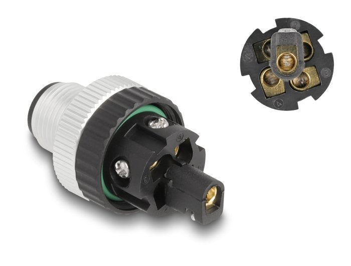 Delock 60534 M12 Conector Codificado A De 5 Pines Macho Para Montaje Con Conexión Por Tornillo