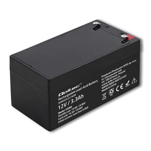 EAN 5901878530659 - Qoltec 53065 batería para sistema ups Sealed Lead Acid (VRLA) 12 V 3,3 Ah imagen 1