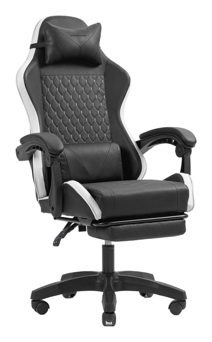 Silla Gamer Mars Gaming Mgcxbbl Negra Y Blanca Reclinable Reposabrazos Ajustable Reposapies Cojines