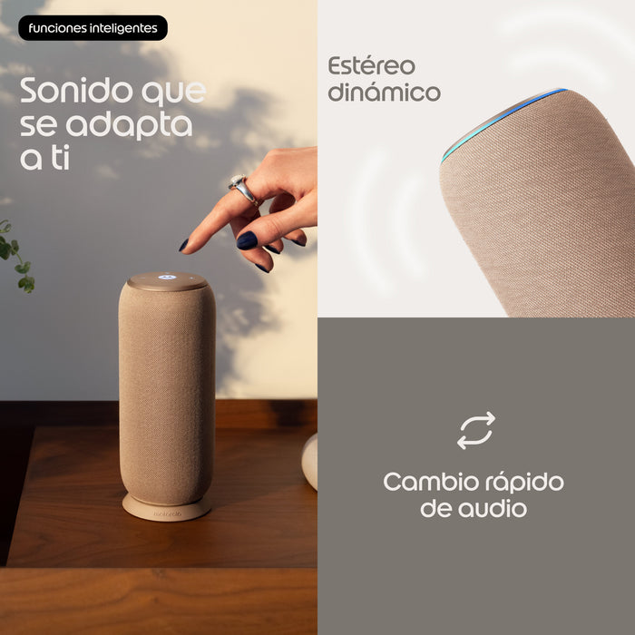 Motorola Moto Sound Flow Altavoz Para Uso Portátil Inalámbrico Bluetooth Wi-Fi Controlado Por Aplicación 30 Vatios 2 Vías Pantone Warm Taupe