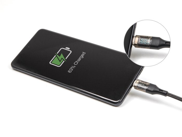 Delock 85409 Cable De De Datos Y Carga Rápida Usb 2.0 Usb Type-C Macho A Macho Pd 3.0 100 W Con Indicación De Potencia Transparente 2 M