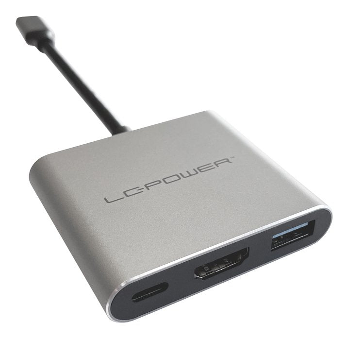 Lc-Power Lc-Hub-C-Multi-4-V2 Hub De Interfaz Usb Tipo C 5000 Mbit/S Plata, Negro