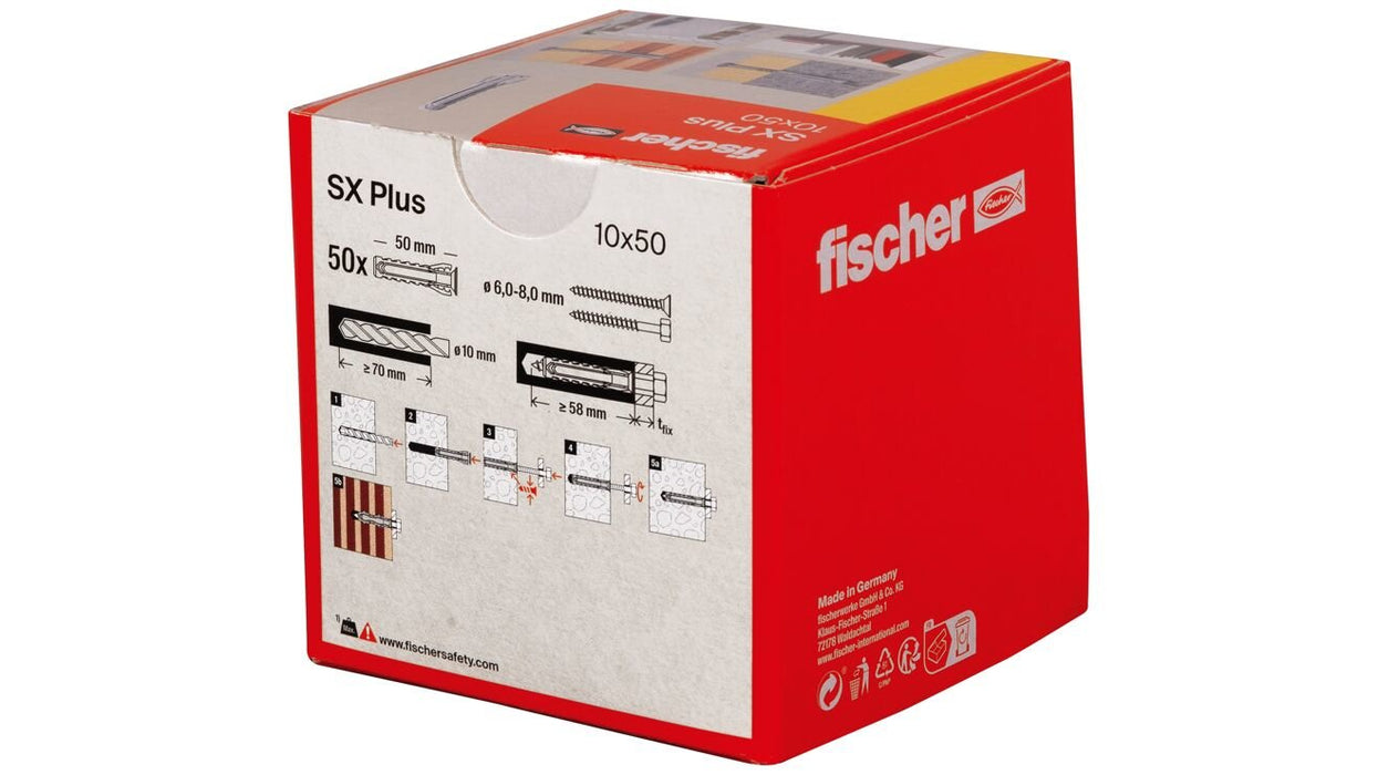 EAN 4048962480849 - Fischer 568010 tornillo de anclaje y taco 50 pieza(s) Anclaje de expansión 50 mm imagen 3