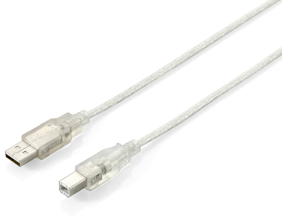 Equip 128652 Cable Usb 5 M 2.0 Usb A Usb B Plata, Transparente