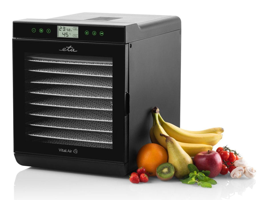 Secador De Frutas Eta Vital Air Ii Eta230290000 Potencia 245 W, Nãºmero De Bandejas 10, Control De Temperatura, Temporizador Integrado, Negro