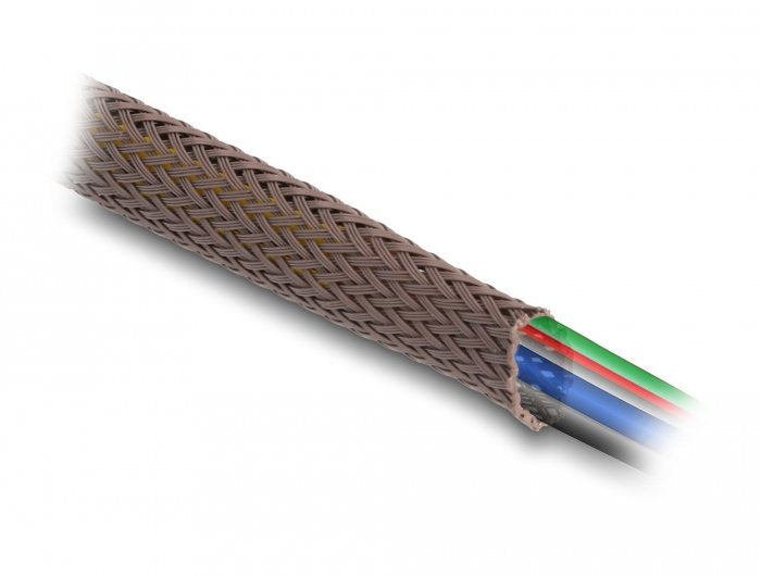Delock 20896 Manguito Trenzado Resistente A Los Roedores Extensible 2 M X 3 Mm Marrón
