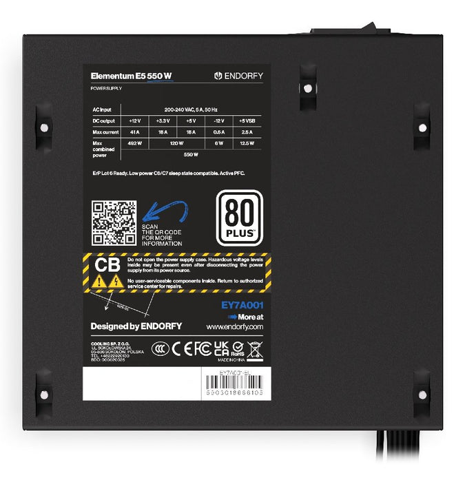 EAN 5903018666112 - ENDORFY Elementum E5 450W unidad de fuente de alimentación 24-pin ATX ATX Negro imagen 6