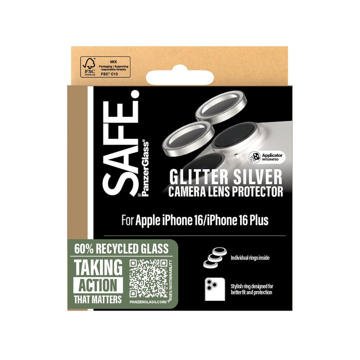 EAN 5715685003066 - PanzerGlass SAFE. by ® Camera Lens Protector Glitter Silver iPhone 16 | 16 Plus Protector de pantalla App imagen 3