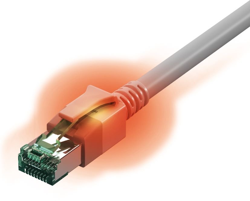 Easylan Dualboot Led Cable De Red Rj45 S Ftp Cat.6a (Class Ea), Mit Sacon Stecker, Lsoh, Grau, 10 M
