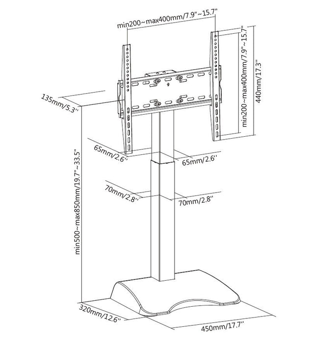 EAN 4015867227145 - Equip 650610 soporte para TV 165,1 cm (65") Negro imagen 6