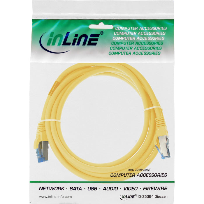 Cable De Red Inline S/Ftp Pimf Cat.6a Libre De Halógenos 500mhz Amarillo 0.5m