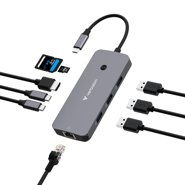 EAN 0023942321521 - Verbatim CMH-09 USB Tipo C 10000 Mbit/s Plata imagen 1
