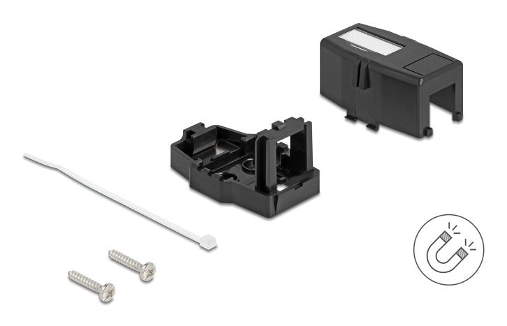 Keystone Leergehäuse 1 Port Mit Magnetischer Unterseite, Schwarz