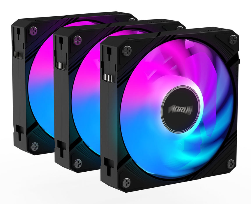 EAN 4719331555191 - GIGABYTE AORUS EZ CHAIN FAN 120 (3-Pack) Placa base Ventilador 12 cm Negro 3 pieza(s) imagen 3