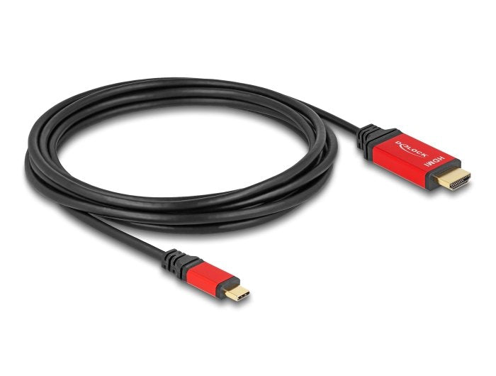 Delock 80097 Cable Usb Type-C A Hdmi (Modo Dp Alt) 8k 60 Hz Con Función Hdr 3 M Rojo