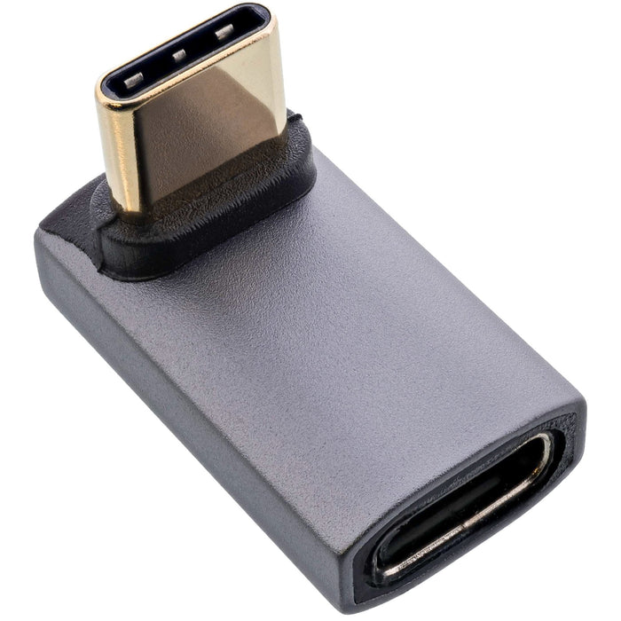 Inline® Usb4 Adapter, Usb-C Male/Female Angled Up/Down, Aluminium, Gris