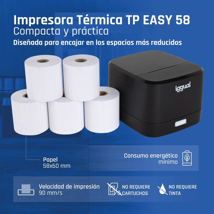 EAN 8435364318836 - iggual TP Easy 58 203 x 203 DPI Alámbrico Transferencia térmica Impresora de recibos imagen 4