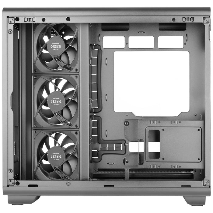 Caja Pc  Atx Mars Gaming Mc-Revmax Pantalla Lcd 11.8" Cristal Templado 4x Ventiladores Argb Negro