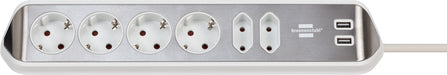 EAN 4007123672837 - Brennenstuhl 1153590620 base múltiple 2 m 6 salidas AC Interior Plata, Blanco imagen 1