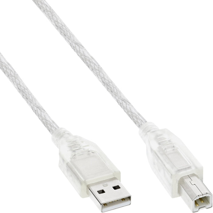 Inline Usb 2.0 Cable Tipo A Macho A B Macho Transparente 1m