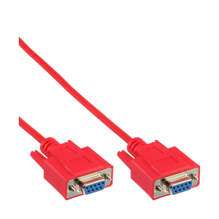 Cable De Módem Nulo Inline Db9 Pin Hembra A Hembra Moldeado Rojo 3m