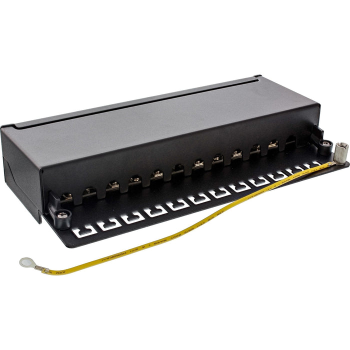 Inline Patch Panel Cat.6a Montaje De Mesa/Pared 12 Puertos Negro Ral9005