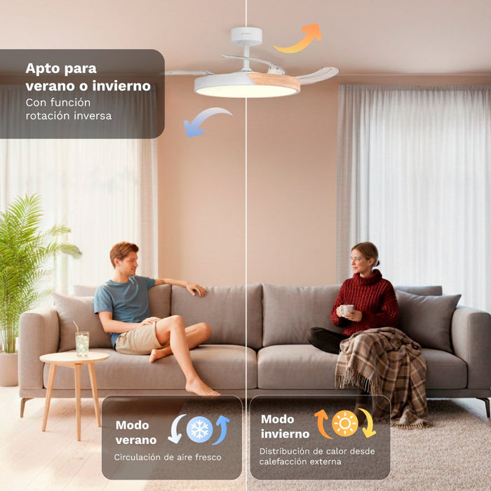 Ventilador De Techo Grunkel Skydual42 30w 4 Aspas 106cm 6 Velocidades