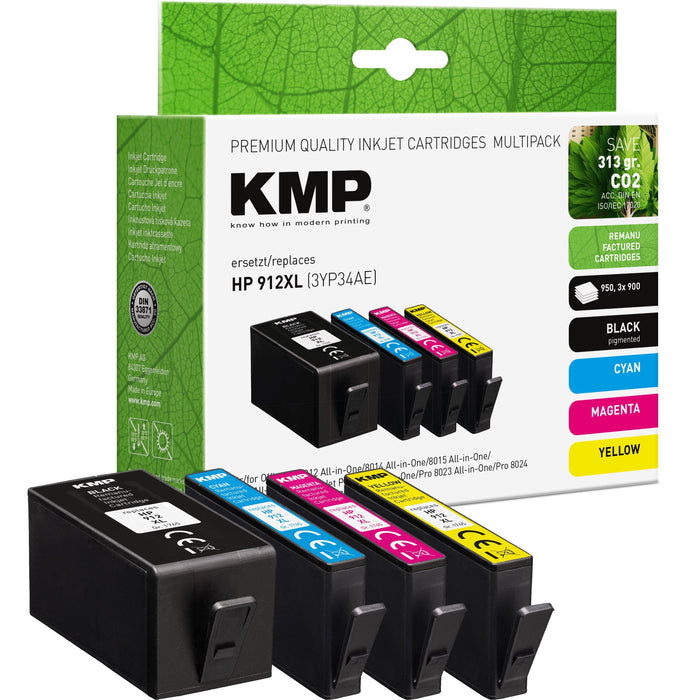 Kmp Cartucho Hp Hp912xl 3yp34ae Bk C M Y Multipack Remanufactured