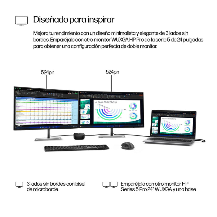 EAN 0197961404999 - HP Series 5 Pro 24 inch WUXGA Monitor - 524pn pantalla para PC 61 cm (24") 1920 x 1200 Pixeles LCD Negro imagen 10