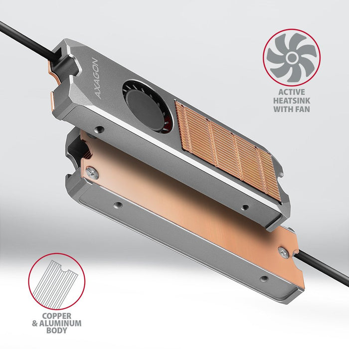 EAN 8595247906588 - Axagon CLR-M2FAN sistema de refrigeración para ordenador Unidad de estado sólido, M.2 NVMe SSD Disipador  imagen 5