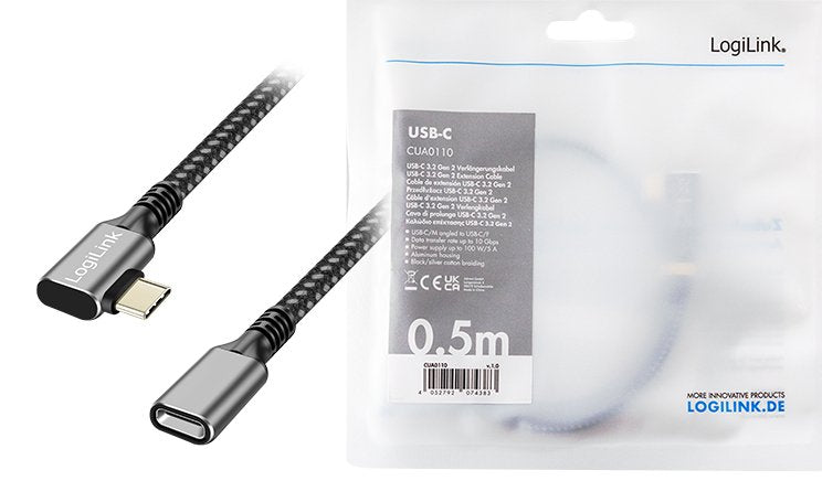 EAN 4052792074390 - LogiLink CUA0111 cable USB USB 3.2 Gen 2 (3.1 Gen 2) 1 m USB C Negro, Gris imagen 5