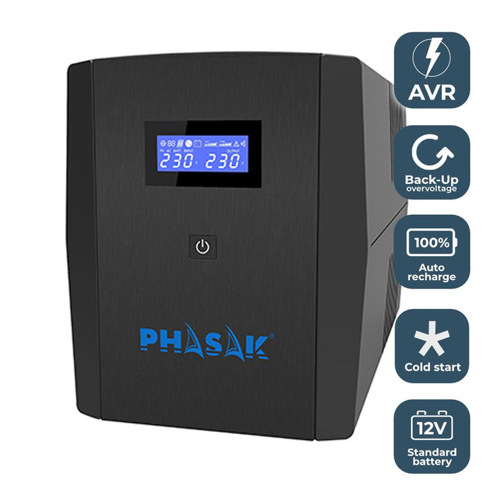 EAN 5605922008636 - Phasak Sirius sistema de alimentación ininterrumpida (UPS) Línea interactiva 1,56 kVA 900 W 4 salidas AC imagen 4