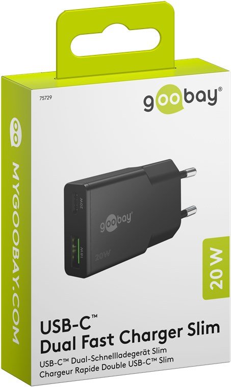 EAN 4040849757297 - Goobay Dual Universal Negro Corriente alterna Carga rápida Interior imagen 2