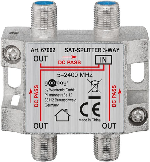 EAN 4040849670022 - Goobay 67002 cable divisor y combinador Divisor de 3 salidas Plata imagen 1