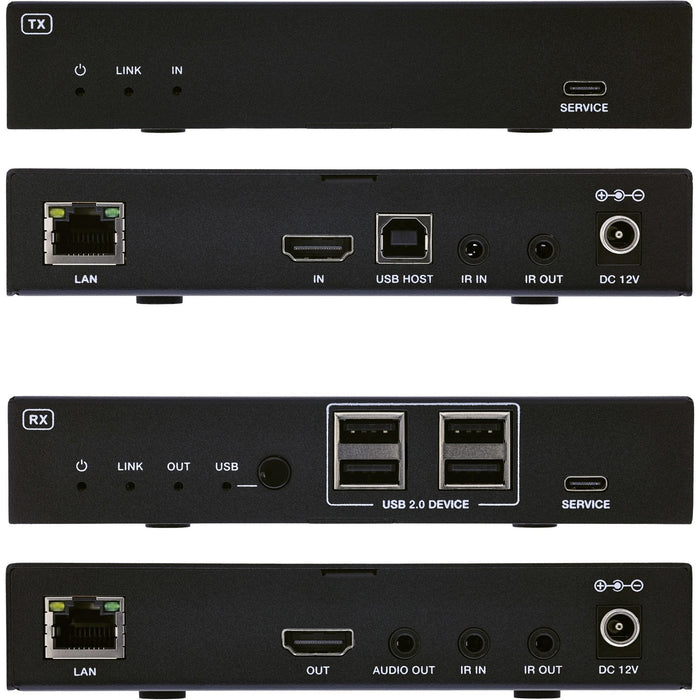 Kvm Extender Sobre Ip, Hdmi, 4k60hz, 4 Usb 2.0,100m, Set Inline