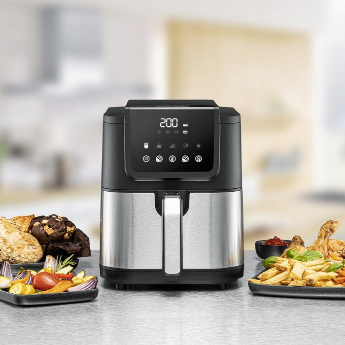 EAN 4001797813015 - Rommelsbacher FRH 1500 freidora Sencillo 5 L Independiente 1500 W Freidora de aire caliente Negro, Acero  imagen 2