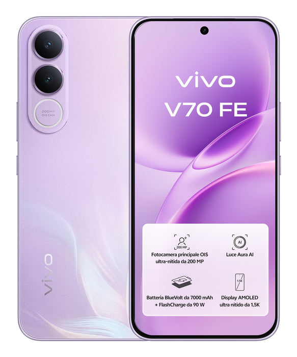 Smartphone Vivo V70 Fe 8gb 256gb 6.83' 5g Púrpura Incluye Cargador + Auriculares