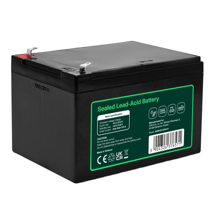 Green Cell Agm Vrla 12v 12ah Maintenance-Free Battery For Cash Registers, Toys, Cameras (151x98.5x95mm)