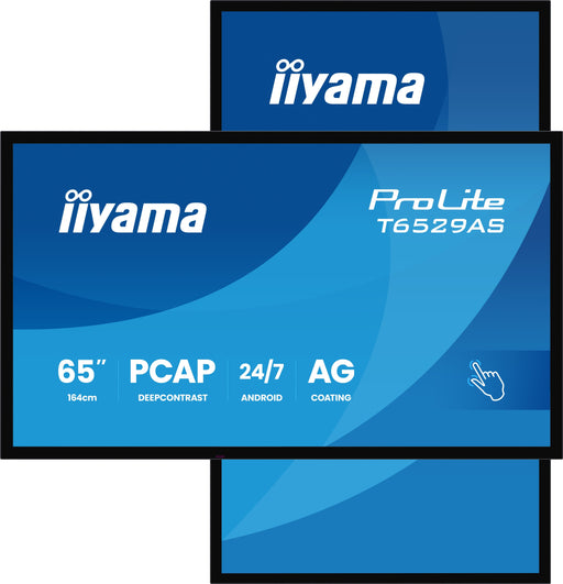 EAN 4948570125593 - iiyama T6529AS-B1AG pantalla de señalización Panel plano interactivo 163,8 cm (64.5") LED Wifi 500 cd / m imagen 1