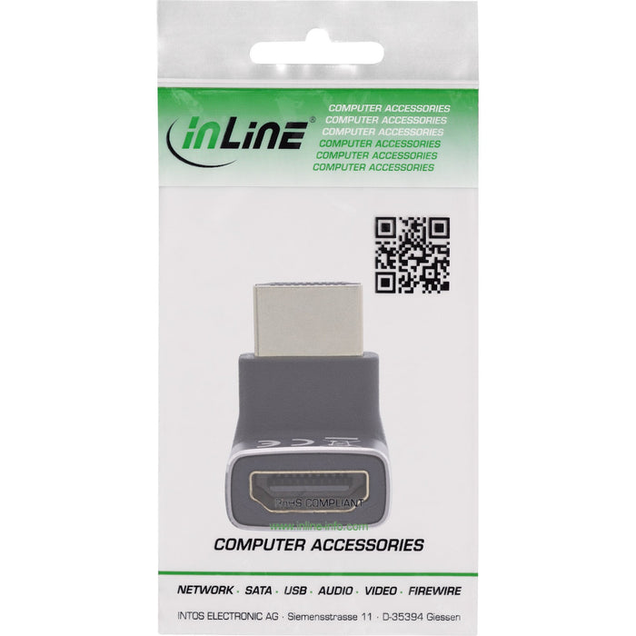 Inline® Hdmi Adapter, Hdmi A Plug / Socket, 90° Up, 8k Uhd
