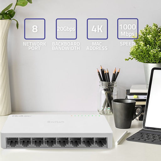 EAN 5901878522487 - Qoltec 52248 switch No administrado Blanco imagen 2