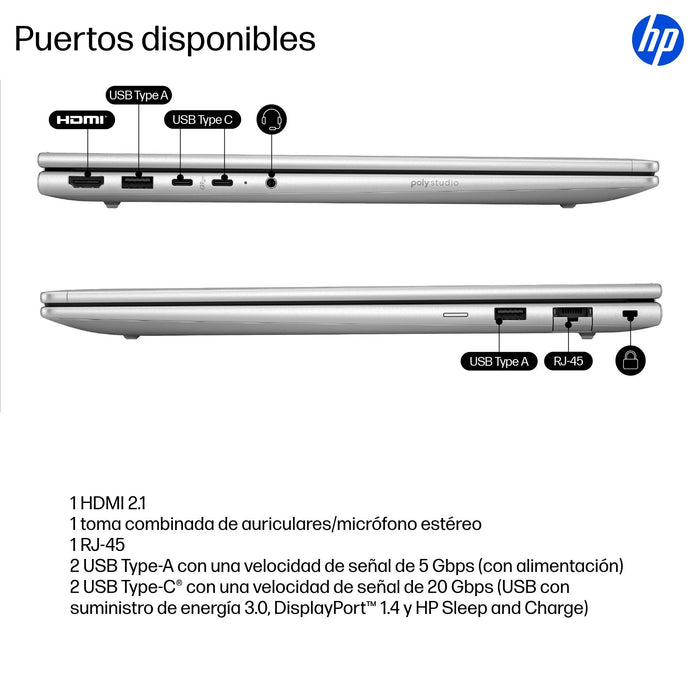 EAN 0821844212936 - HP ProBook 4 G1i 16 inch Notebook AI PC Wolf Pro Security Edition Intel Core Ultra 5 225U Portátil 40,6 c imagen 5