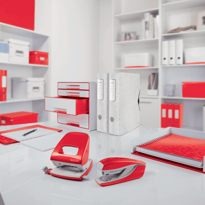 Leitz Grapadora Nexxt 5502 Wow Rojo-Metallic