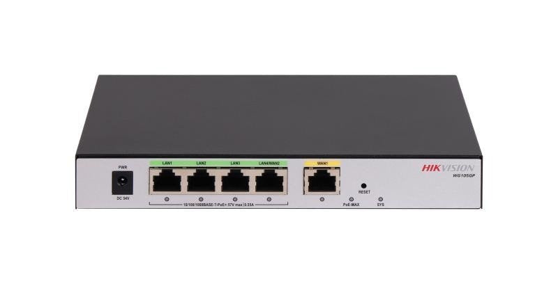 EAN 6942160450001 - Hikvision DS-3WG105GP-SI router Ethernet rápido, Gigabit Ethernet Negro, Gris imagen 1