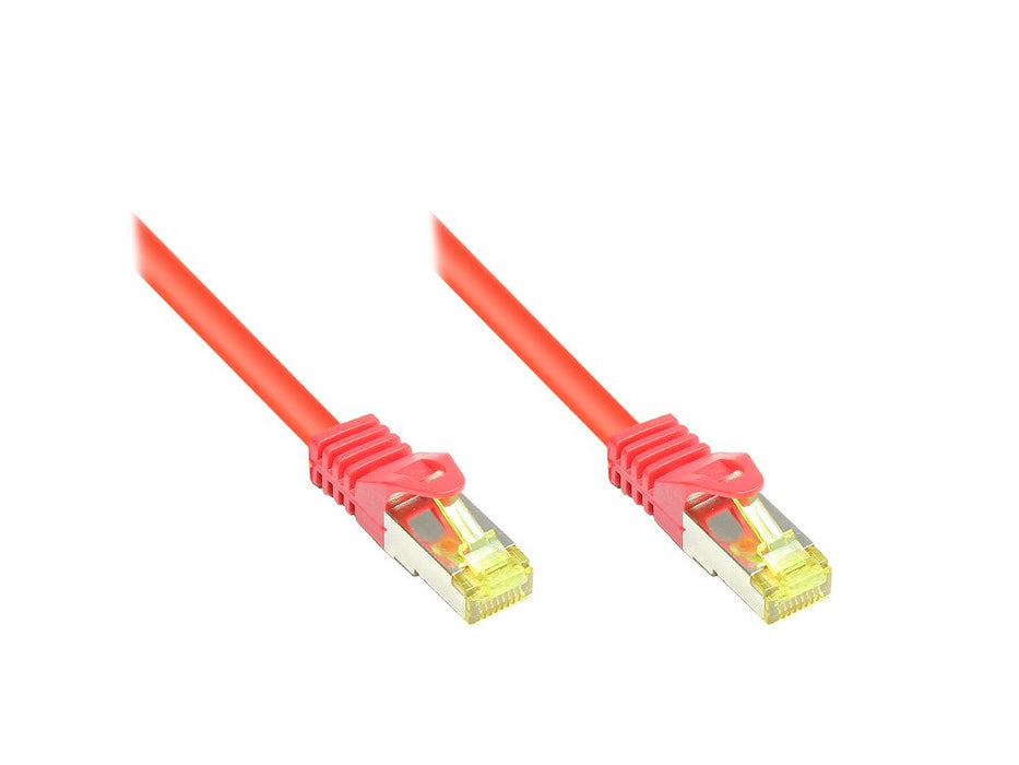 Goodconnections Rj45 Cable De Red Mit Cat. 7 Rohcable Und Rastnasenschutz (), S Ftp, Pimf, Halogenfrei, 500mhz, Ofc, Rot, 2m,