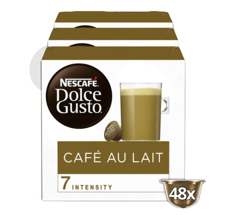 Capsulas Dolce Gusto Au Lait Tripack Nescafe Cafe Con Leche 48 Unidades (16x3)
